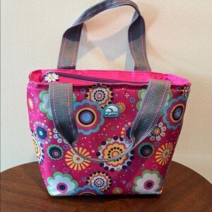 Igloo  cooler Lunchbox  hot/ cool pack bag  heavy nylon  bright pink floral